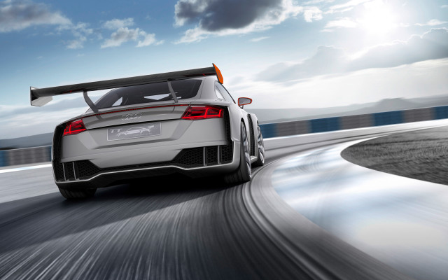 White sports car driving road #6 free wallpaper - medium preview image
