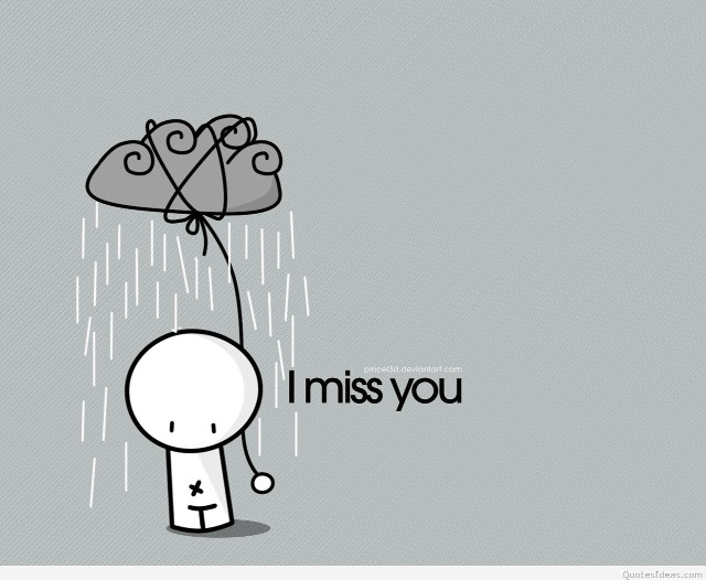 Cartoon character balloons miss you free wallpaper - medium preview image