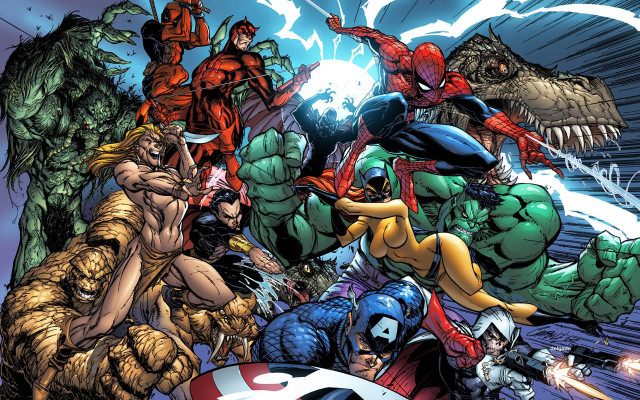 Avengers group comic book cover #2 free wallpaper - medium preview image