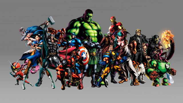 Cartoon characters group standing gray #2 free wallpaper - medium preview image