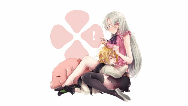 Woman sitting pig pink wallpaper free wallpaper - medium preview image