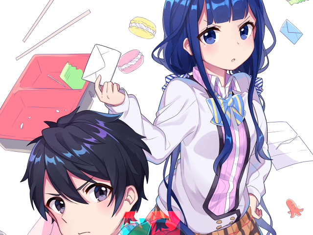 Anime characters food table background free wallpaper - medium preview image