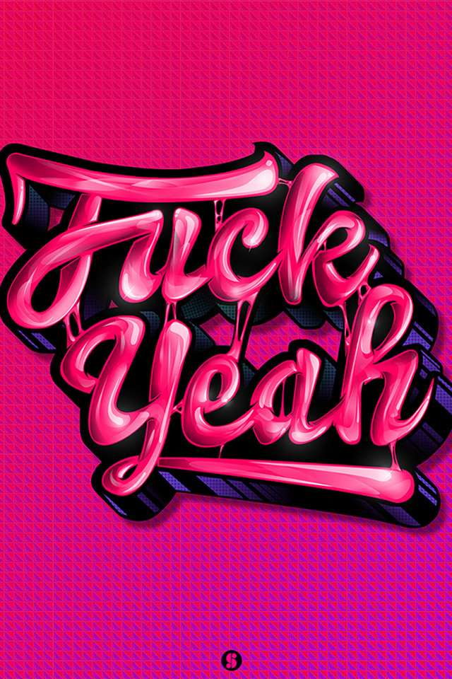 Pink black lettering fuck yeah free wallpaper - medium preview image