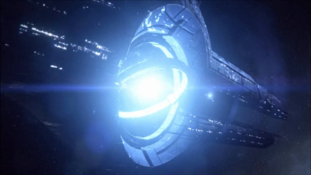 Futuristic space station light planet free wallpaper - medium preview image