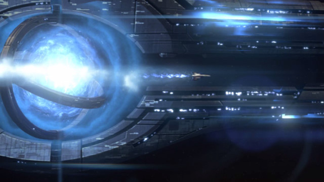 Futuristic space station blue object free wallpaper - medium preview image