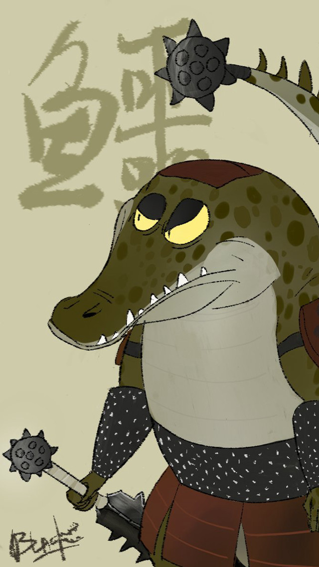 Crocodile cartoon sword helmet funny free wallpaper - medium preview image