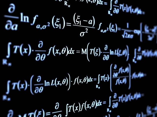 Blackboard calculations white letters numbers free wallpaper - medium preview image