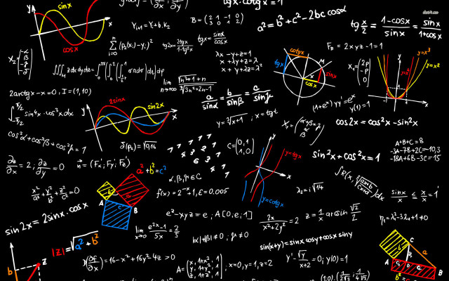 Blackboard graphs numbers analytical art free wallpaper - medium preview image