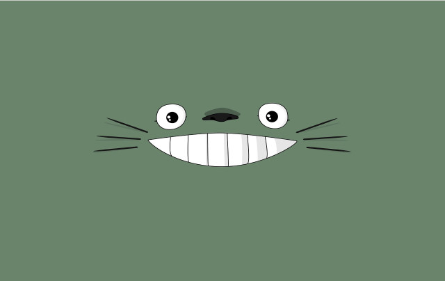 Green background cat face white free wallpaper - medium preview image