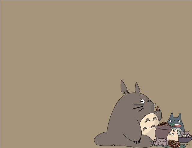 Totoro eating food cat sitting free wallpaper - medium preview image