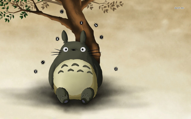 Cartoon character sitting under tree free wallpaper - medium preview image