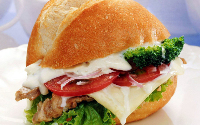 Sandwich meat cheese tomatoes broccoli free wallpaper - medium preview image