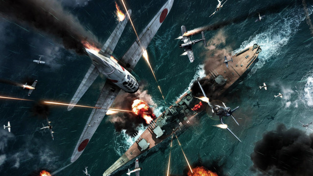 Planes flying water guns smoke free wallpaper - medium preview image
