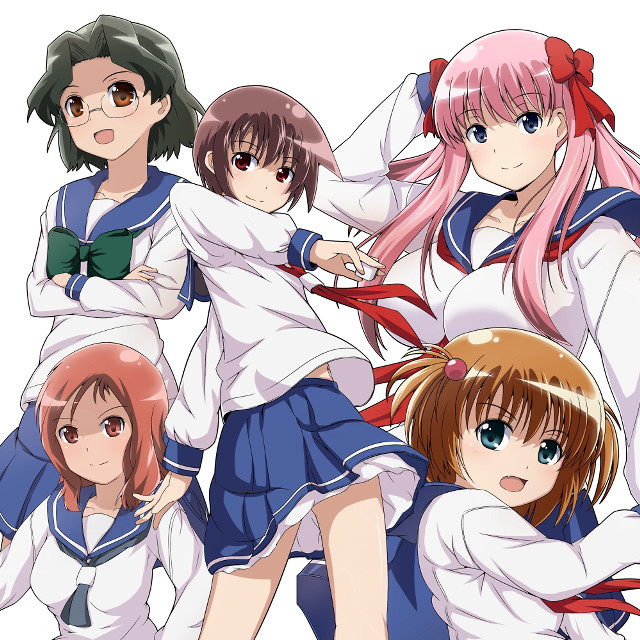 Girls school uniforms posing arms #2 free wallpaper - medium preview image
