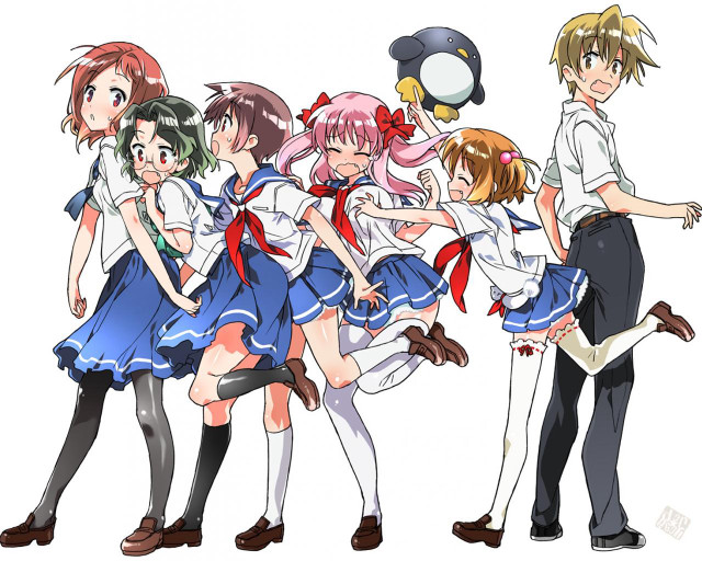 Anime girls group white background #11 free wallpaper - medium preview image