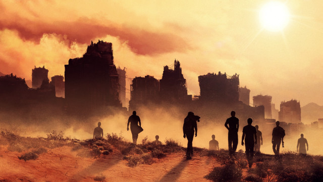 Group people dirt field city free wallpaper - medium preview image