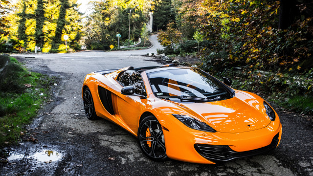 Bright orange sports car parked #7 free wallpaper - medium preview image