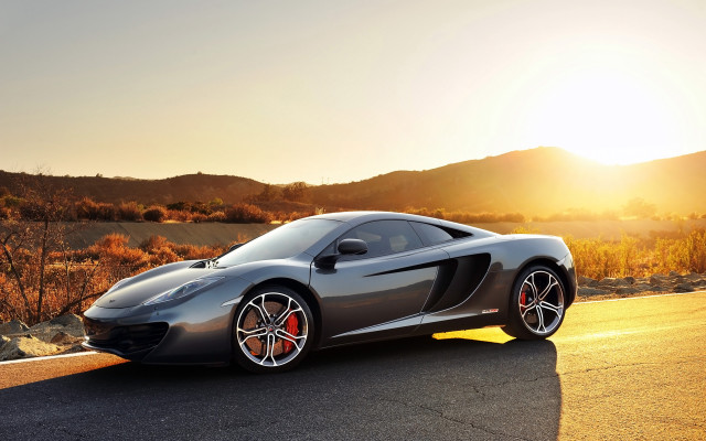 Silver sports car mountain range #3 free wallpaper - medium preview image