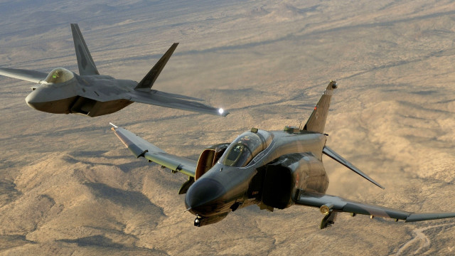 Military jets desert mountain plane free wallpaper - medium preview image