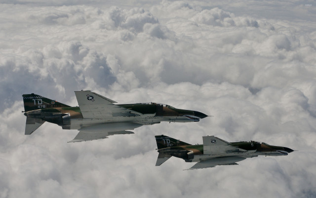 Military jets flying sky clouds #6 free wallpaper - medium preview image
