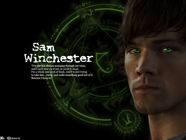 Man green eyes green background free wallpaper - medium preview image