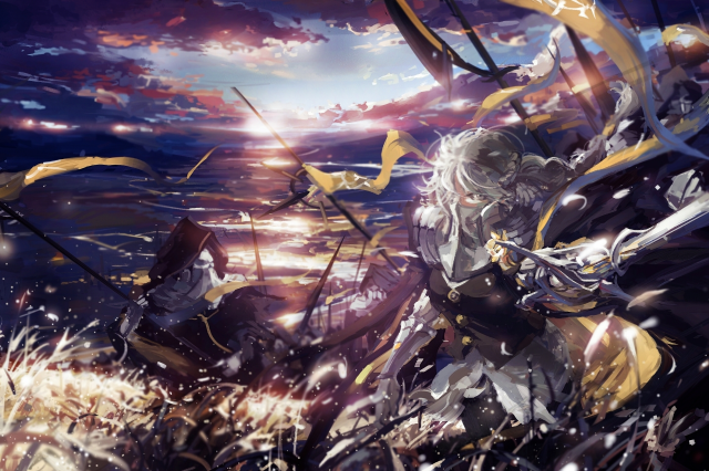Couple sword sky clouds evening free wallpaper - medium preview image