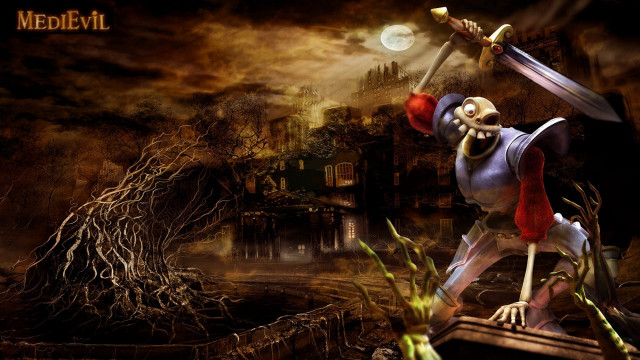 Cartoon character sword creepy scene free wallpaper - medium preview image