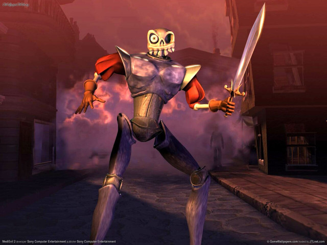Cartoon character sword street red free wallpaper - medium preview image