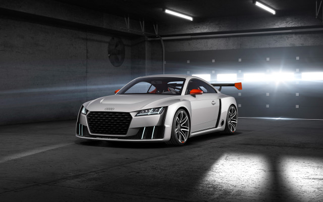 White car parking garage bright free wallpaper - medium preview image