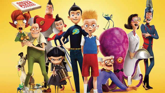 Cartoon characters yellow background pizza free wallpaper - medium preview image