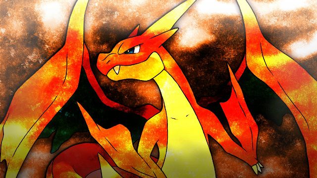 Red yellow dragon black background #2 free wallpaper - medium preview image