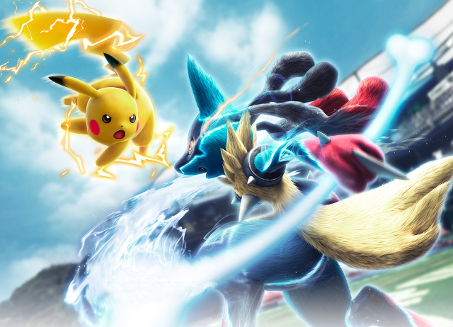 Pokemon game characters sky clouds free wallpaper - medium preview image