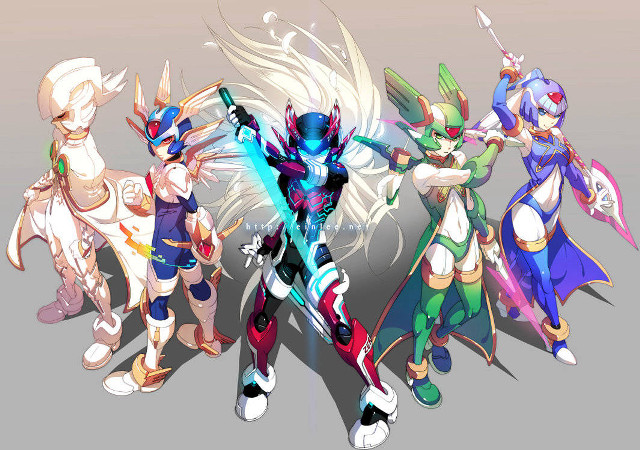 Animated characters line up poses free wallpaper - medium preview image