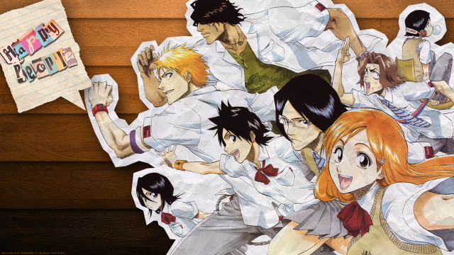 Anime characters notepad background paper free wallpaper - medium preview image