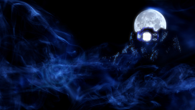 Full moon mountain range smoke free wallpaper - medium preview image