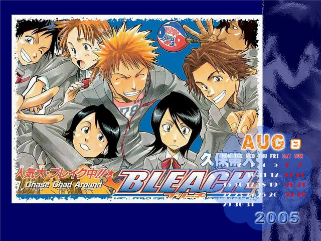 Anime characters bleach blue background free wallpaper - medium preview image