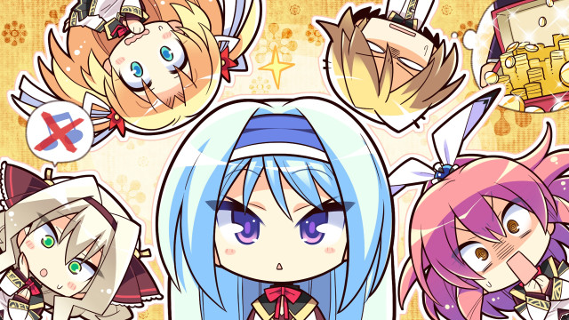 Anime girls colored hair expressions free wallpaper - medium preview image