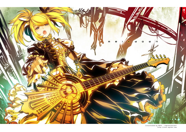 Woman guitar demon shoulder trees free wallpaper - medium preview image