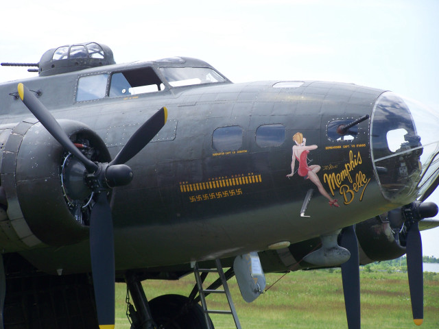 Woman plane nose propeller man free wallpaper - medium preview image