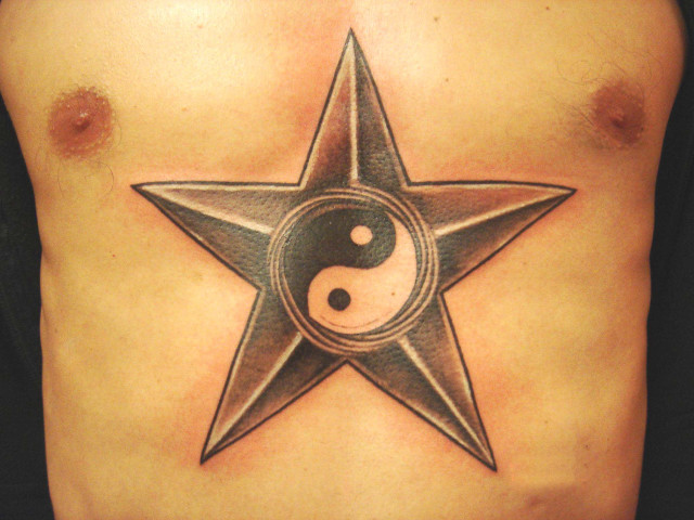Star tattoo yin yang symbol free wallpaper - medium preview image