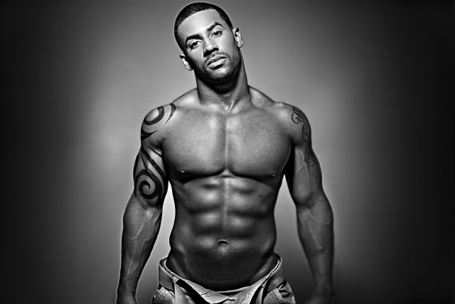Man tattoo black white photo free wallpaper - medium preview image