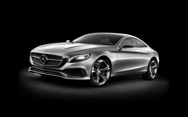 Silver mercedes coupe dark room free wallpaper - medium preview image