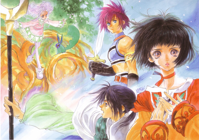 Anime characters group tree sky #2 free wallpaper - medium preview image