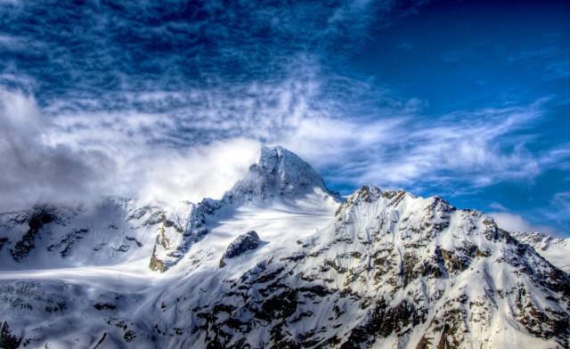 Snowy mountain blue sky clouds #2 free wallpaper - medium preview image