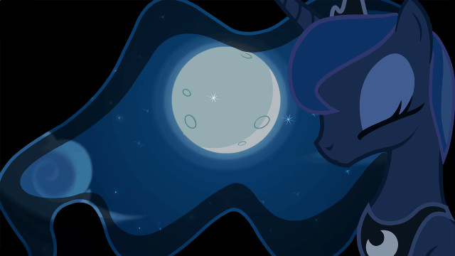 Cartoon pony moon black background free wallpaper - medium preview image