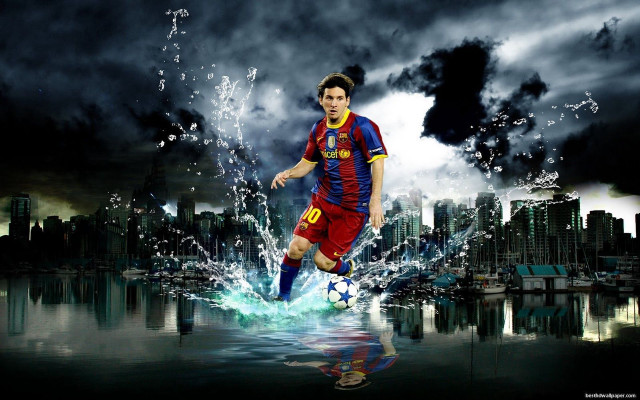 Man soccer uniform kicking ball #7 free wallpaper - medium preview image