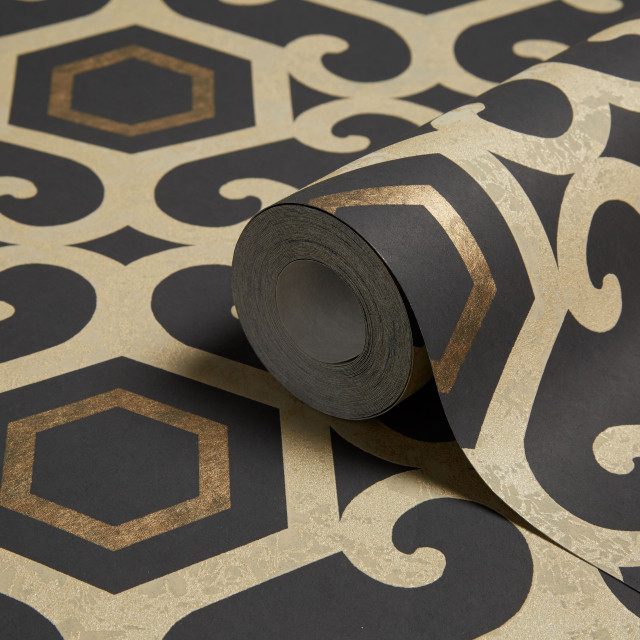 Black gold wallpaper pattern tape free wallpaper - medium preview image
