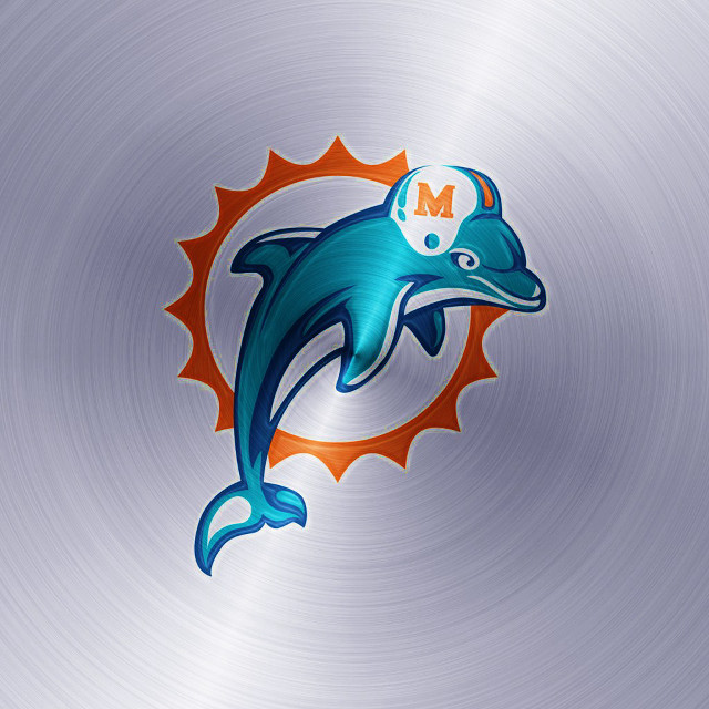 Dolphins logo metallic background sun free wallpaper - medium preview image