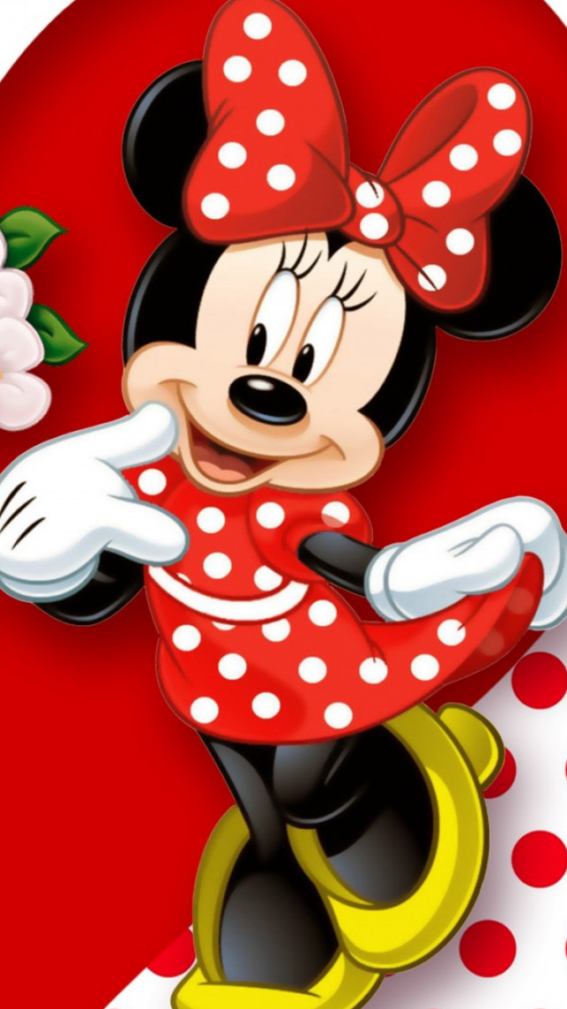 Minnie mouse red bow flower #2 free wallpaper - medium preview image