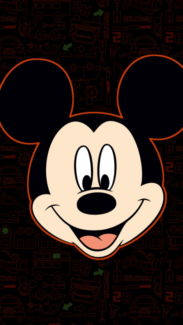 Mickey mouse symbols black background free wallpaper - medium preview image
